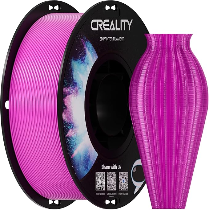 Creality PETG Filament 1.75, 3D Printer Filament, Excellent Toughness High Precision, Odorless Non-Toxic Moistureproof, 1kg(2.2lbs) Glossy 3D Printing Filament for 3D Printer (Magenta)