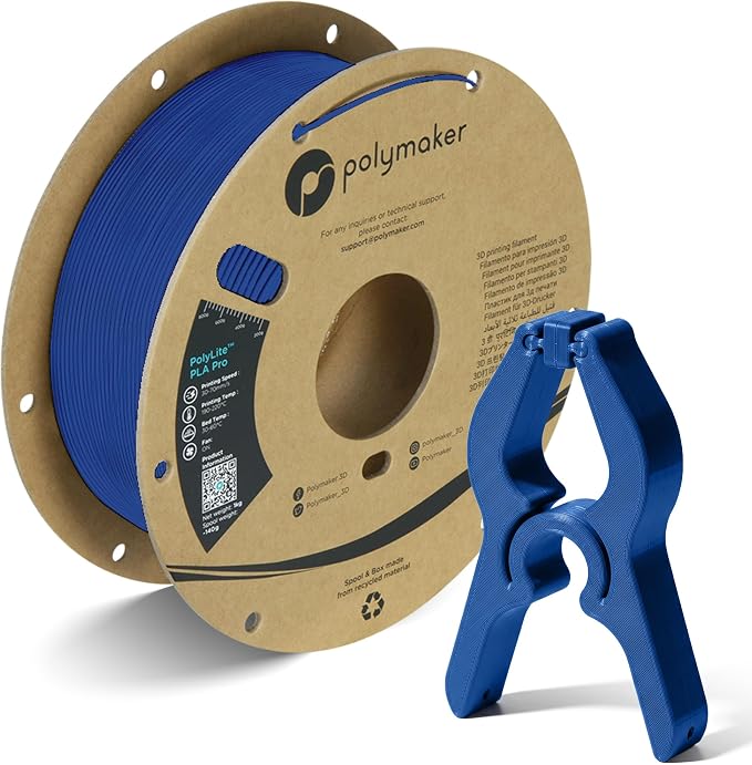 Polymaker PLA PRO Filament 1.75mm 1kg, Tough & High Rigidity Blue 3D Printing Filament, PolyLite PLA PRO High Speed, Print with Most 3D Printers