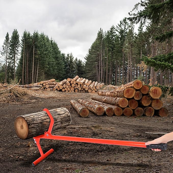 Timberjack Log Lifter, Heavy Duty Steel Log Jack, 50.9" Adjustable Log Roller Cant Hook, Ups to 15.5" in Dia Log Roller Tool, Logging Tools for Rolling and Raising Up Logs