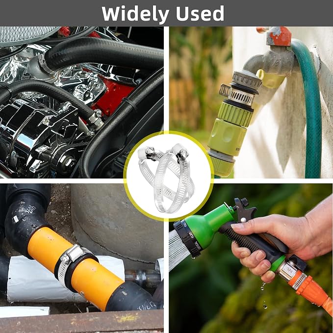 Hose Clamps, DIY 200 FT Metal Strap + 80 Fasteners, Hose Clamps Stainless Steel, Large Adjustable Hose Clamp Pipe Clamp for Pipe Automotive Mechanical Applications