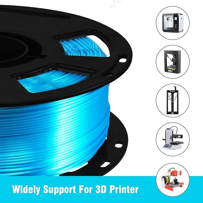 BBLIFE Silk Acid Blue PLA Peacock Blue Pearlescent Shining 3D Printing Material, 1kg 2.2lbs 1.75mm 3D Plastic Material, Widely Support for FDM 3D Printer, Easy to Print