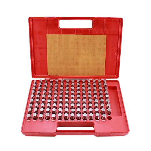 HFS(R) Pin Gage Set M3 Plus Steel Gauge with Storage Case for Carpenters and Home Improvement 125PCS 0.501-0.625"