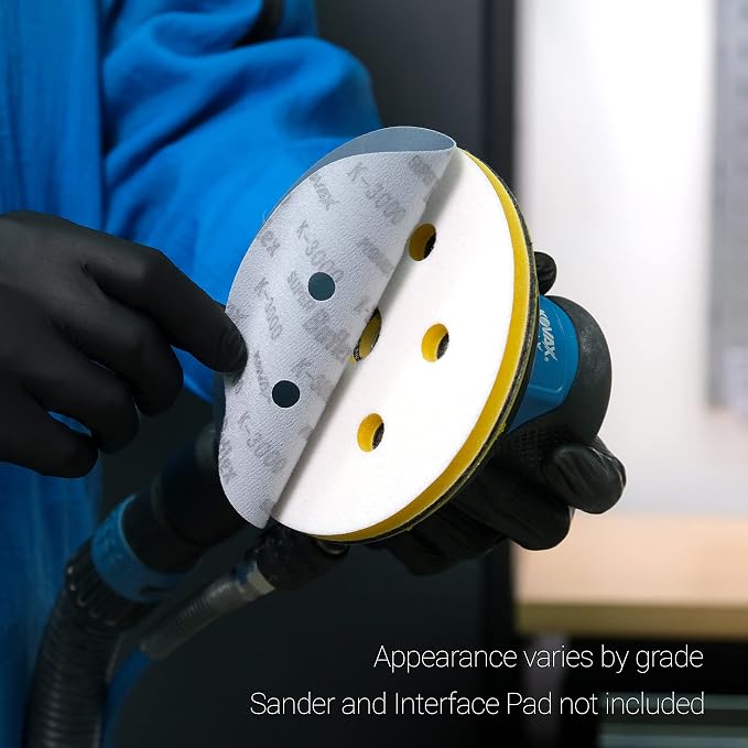 Super Buflex Flexible Dry 6 inch Sanding Discs, Black K-3000, 7 Holes, Hook & Loop, 193-1534, 25 Discs