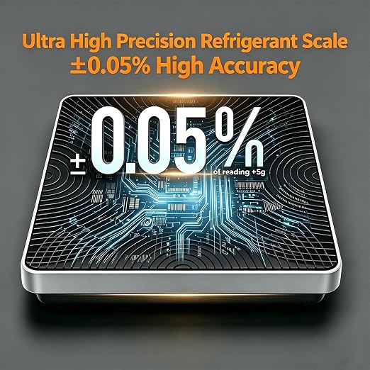220 Lbs High-Precision Refrigerant Scale with Carrying Case – Digital Scale for HVAC Freon Charging and Compatible with All Recovery Tanks