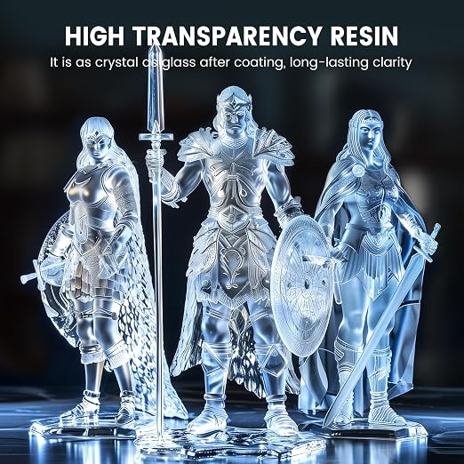 SUNLU High Clear 3D Printer Resin, High Transparency 3D Printing Resin, Resist Yellowing Clear Resin, 405nm UV Curing 3D Printing Photopolymer Resin, Suitable for LCD/DLP/SLA 3D Resin Printer, 2000g