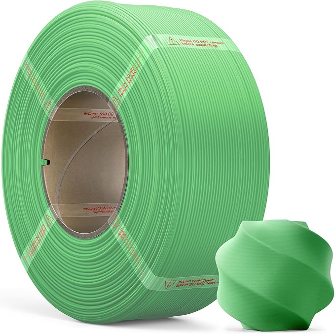 Matte PLA Refill Filament 1kg (2.2lbs) for Reusable Spools, 1.75mm Spool-Less 3D Printing Filament, Compatible with Bambu Lab 3D Printers – Grass Green