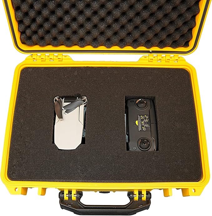 MEIJIA Portable Waterproof Hard Camera Case, Dry Case with Customizable Fit Foam, Protection for camera, drones,telescopes,18.5 x14.06x6.93inches(Yellow)