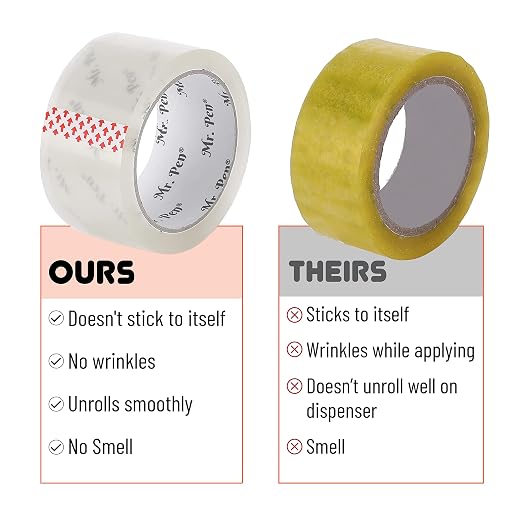 Mr. Pen- Packing Tape, 8 Pack, 2 Inch Wide, 60 Yards, Clear | Heavy Duty Packing Tape for Shipping, Packaging, Moving and Storage
