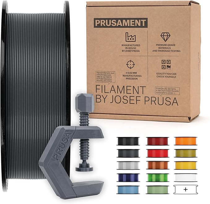 Prusament Premium PETG Anthracite Grey 1.75mm 1kg Filament | PETG filament with ±0.02 mm precision, low stringing, strong layer adhesion, and reliable tangle-free printing.