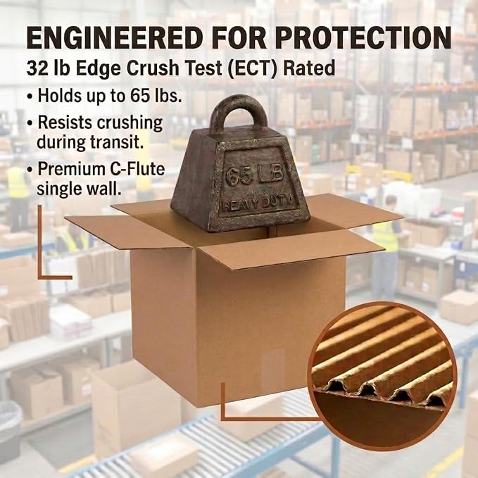 Box USA Cube Shipping Boxes 18"L x 18"W x 18"H (20-Pack) - Medium Corrugated Cardboard Packaging Boxes for Shipping, Packing, Moving, and Storage at Home, Office, or Business