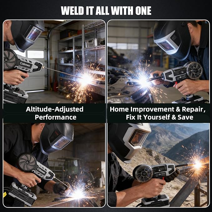 2 in 1 MIG and Stick Welder：250A MIG & MMA Welder 110V Flux Core IGBT Inverter Handheld Gasless Wire Feed Welder for Flux .032"/.040",Inverter ARC Welder Gun for 3/32"-1/8" Rod