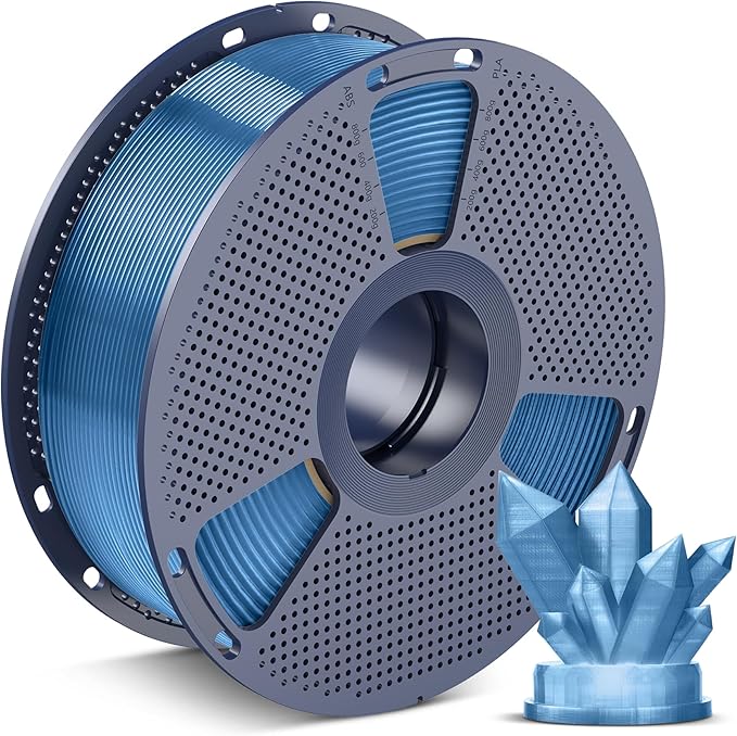 SUNLU PLA 3D Printer Filament PLA Filament 1.75mm, Neatly Wound 3D Printing Filament 1.75mm, Dimensional Accuracy +/- 0.02 mm, Fit Most FDM 3D Printers, 1kg Spool (2.2lbs), Transparent Ocean Haze