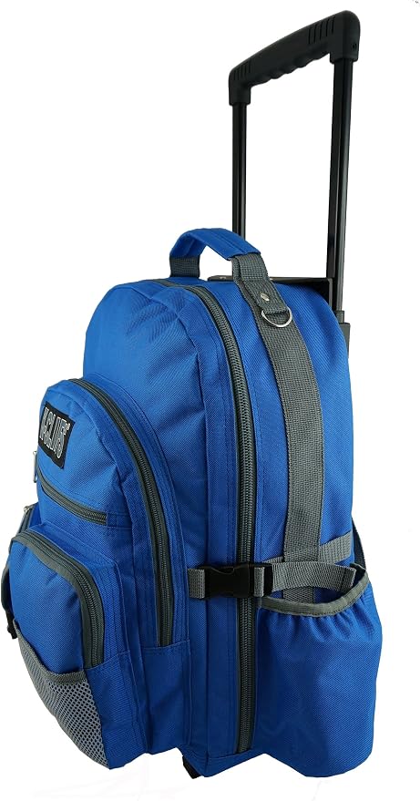 K-Cliffs Heavy Duty Rolling Backpack School Bookbag with Wheels Deluxe Wheeled Daypack