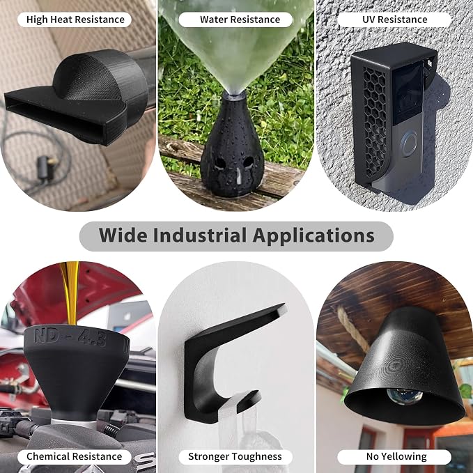iSANMATE Carbon Fiber ASA Filament 1.75mm, ASA CF Bundle UV/Rain/Heat Resistant Tough 3D Printer Filament, Perfect for Outdoor Functional Parts, Black(4-Pack)