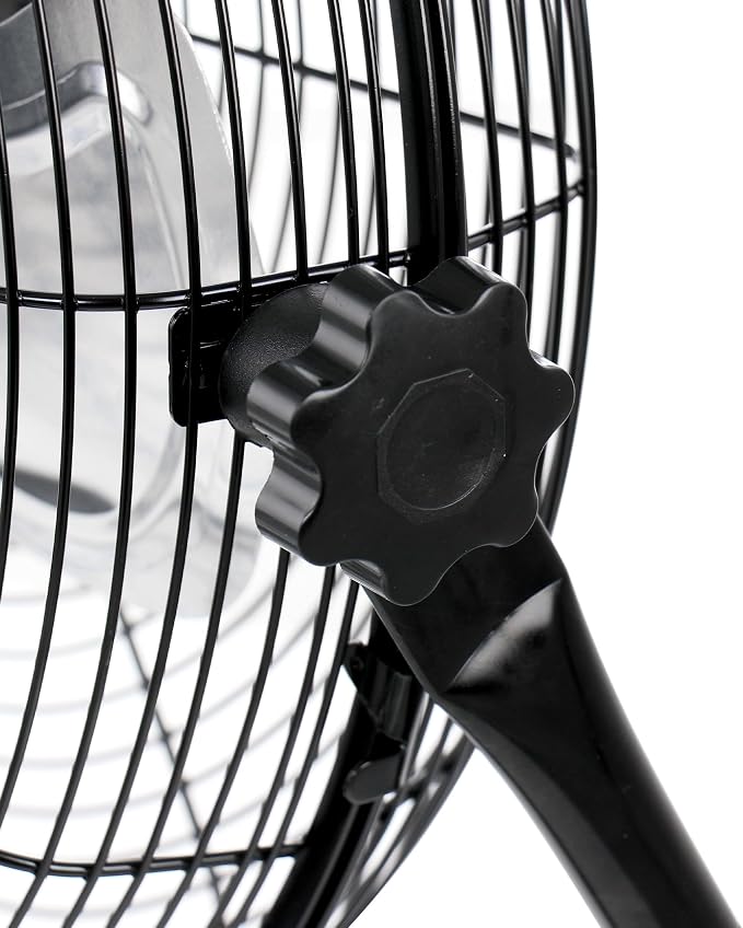Vie Air 12 Inch Twin Pack Industrial High Velocity Heavy Duty Metal Floor Fan with 3 Speed Settings, Black