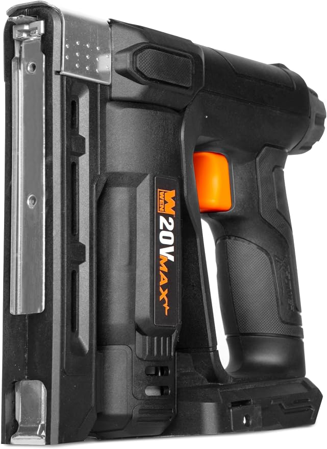 WEN 20V Max Cordless 2-in-1 18-Gauge Brad Nailer and T50 Crown Stapler with 2.0Ah Battery and Charger (20539)