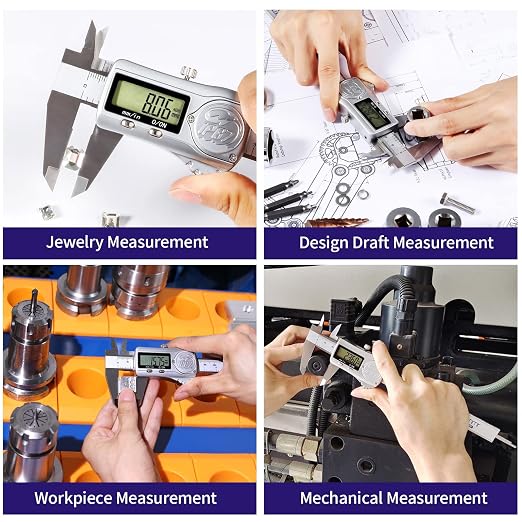IP67 Absolute Origin Waterproof Electronic Digital Vernier Caliper Measuring Tool Stainless Steel,0-6 inch/150mm, Large LCD Screen，Extreme Accuracy