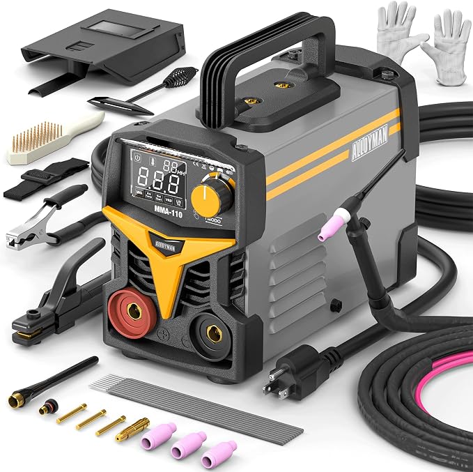 Alloyman 120A 110V Stick Welder for 1/16"-1/8" Rod ARC Welder, LED Display with Digital IGBT Inverter TIG welder machine, Portable Welding Machine with Hot Start, Arc force and Anti-Stick
