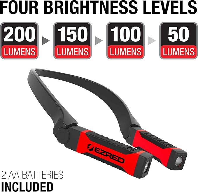 EZRED ANYWEAR Rechargeable Neck Light Bundle for Hands-Free Lighting