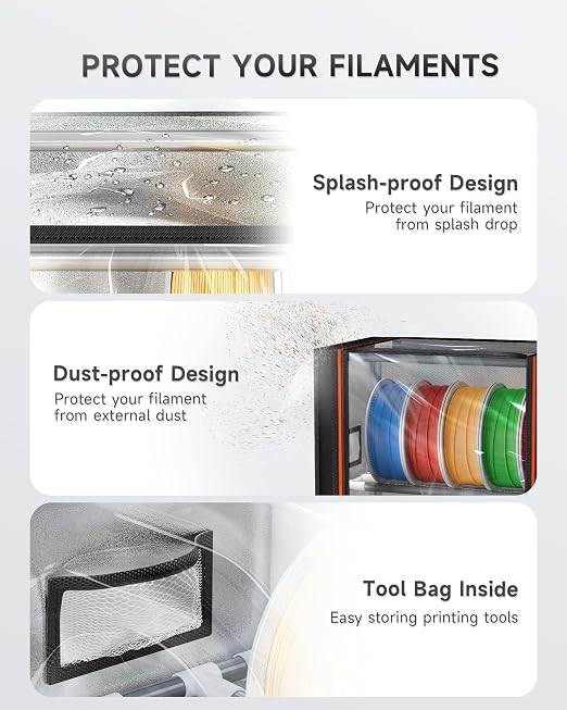 YOOPAI 3D Printer Filament Storage Box – 2 Tier Filament Storage Rack with Fabric Cover, Holds Up to 12 Rolls 1KG – 3D Filament Storage Organizer for Home, Workshop & Studio