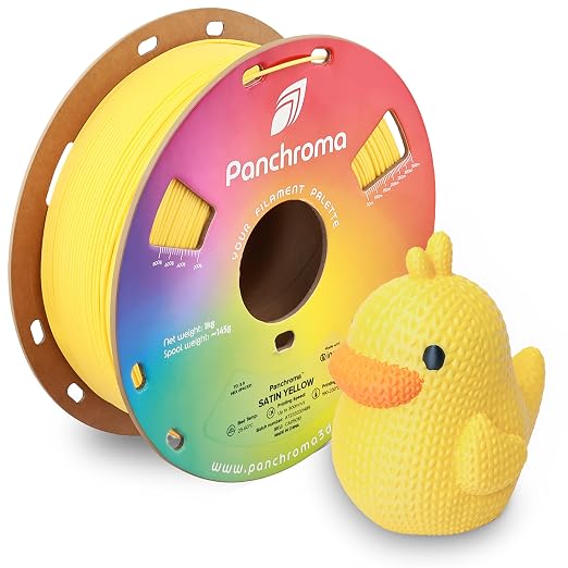 Polymaker Panchroma Satin PLA Filament 1.75mm for 3D Printing, 1kg, Yellow | Neatly Wound, Semi-Matte PLA, Easy Print & Smooth Feeding, Compatible with Bambu Lab & Most 3D Printers