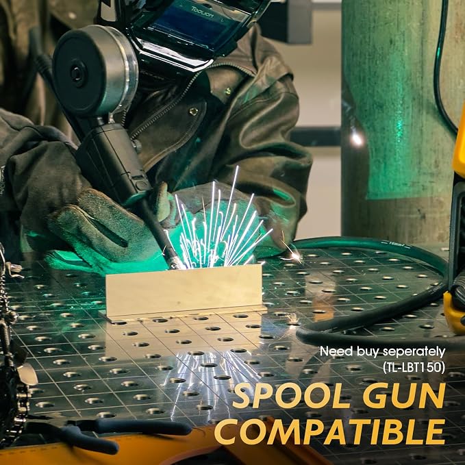 TOOLIOM MIG/TIG/CUT/Stick/Flux MIG/Spool Gun Welder 6 in 1 Multiprocess Welding Machine 110/220V Dual Voltage Aluminum Welding Machine Spool Gun Compatible