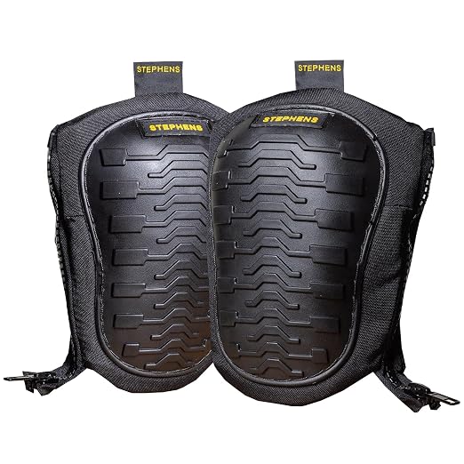 Stephens Strapless Knee Pads for Construction - Heavy Duty Soft Cap Design for Work | Safety Work Gear | Flooring | Roofing | Gardening | Personal Protective Equipment - Cushion Support for Kneeling - Non-Slip Strapless Knee Pad - Eliminate Knee Pain