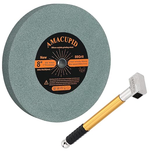 Bench Green Silicon Carbide Grinding Wheel 8 inch and Handheld Diamond Dressing Tool. for Grinding Carbide Tools. DressingCeramic Wheels