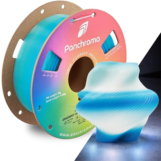 Polymaker Panchroma PLA Filament 1kg, Gradient 3D Printing Filament 1.75mm | Crystal Aquamarine, Neatly Wound PLA for Easy Print & Smooth Feeding. Compatible with Bambu Lab & Most 3D Printers