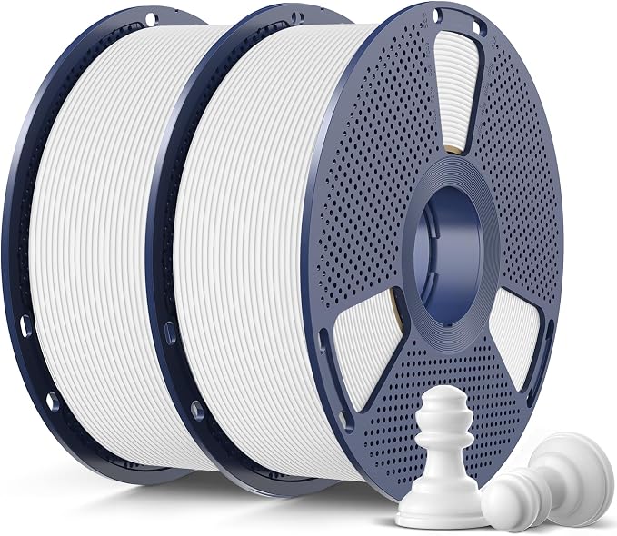 SUNLU High Speed Matte PLA 3D Printer Filament 1.75mm, Matte White*2, 2Packs