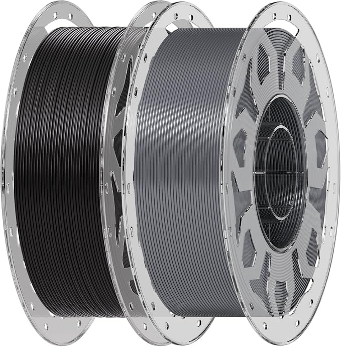 Creality 3D Printer Filament Black & Grey, PLA Bundle 2 kg for 3D Printing, 1.0kg (2.2lbs) Spool, Enhanced Toughness No Warp, Accuracy ±0.03mm Printing Filament, for 3D Printers