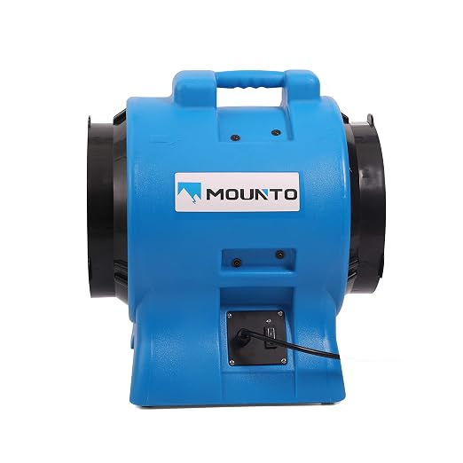 MOUNTO 1HP 3000CFM 12" Axial Blower Exhaust Fan Confined Space Blower (Blue)