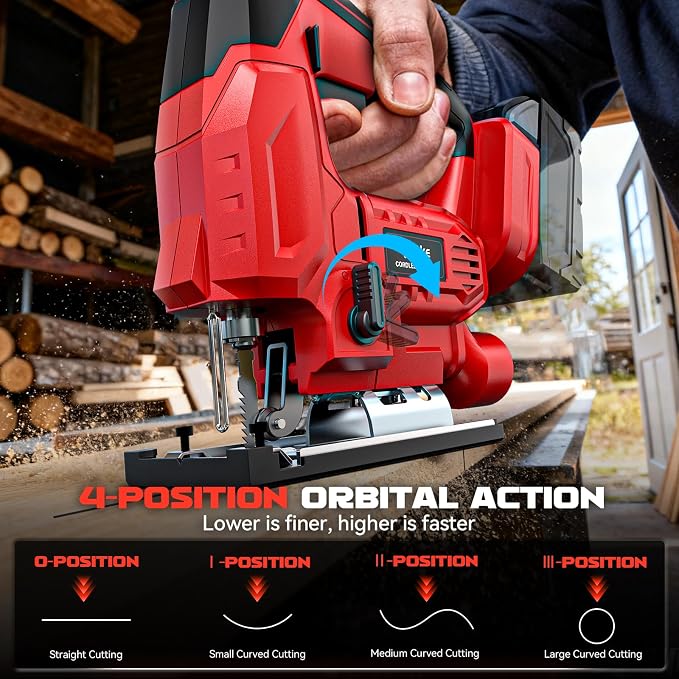 Ecarke 70W Cordless LED Work Light Compatible with Milwaukee 18V Battery & Cordless Jig Saw Compatible with Milwaukee 18V Battery