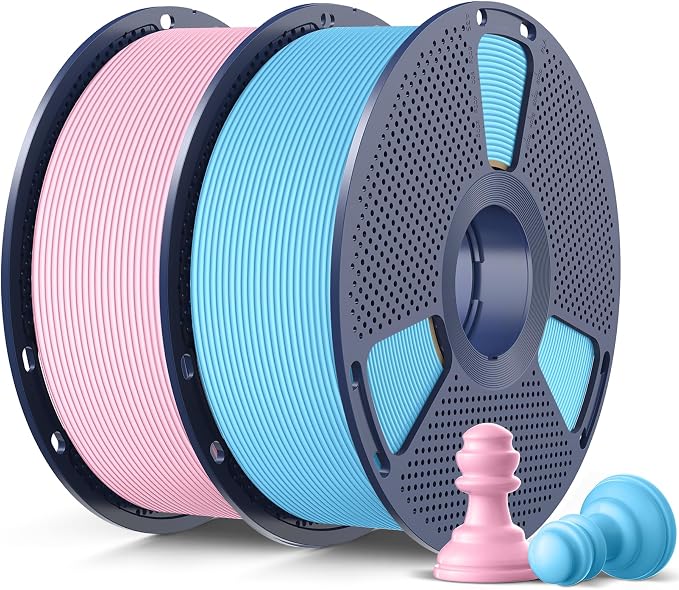SUNLU High Speed Matte PLA 3D Printer Filament 1.75mm, Sky Blue+Sakura Pink | Up to 600mm/s Fast, Smooth PLA Matte Filament, Fits Most FDM 3D Printers, 1KG Reusable Spool 2 Packs