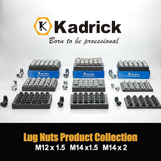 Kadrick 24pcs 14x1.5 Stock Lug Nuts 1.75 inch(45mm) Height 7/8" Hex(22mm), One-Piece Design Factory Wheel Lugnuts Compatible with Silverado & Tahoe GMC Sierra 1500 Buick Dodge Cadillac 6 Lug Wheels