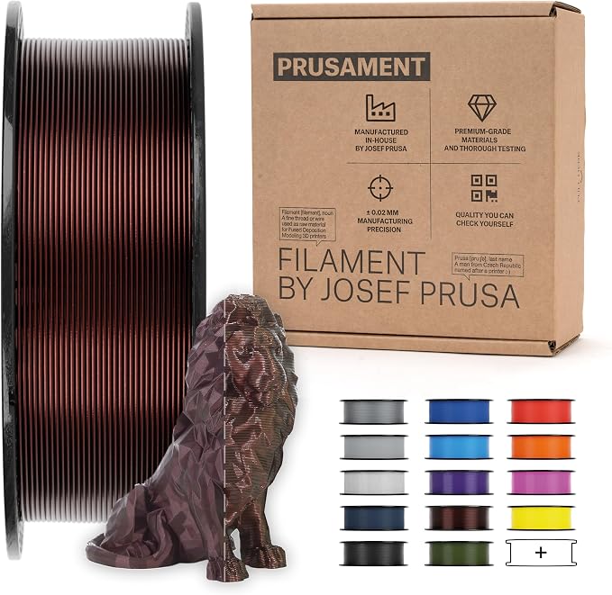 Prusament Premium PLA Mystic Brown 1.75mm 1kg 3D Printer Filament | PLA filament with ±0.02 mm precision, low warping, and reliable, tangle-free printing for beginners and professionals.
