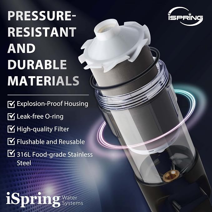 iSpring FWSP200ARJ Spin Down Sediment Filter Replacement Cartridge, 50 Micron