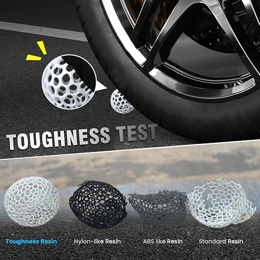SUNLU High Toughness 3D Printer Resin 2KG, Enhanced Flexible 3D Printing Photopolymer Resin, 405nm UV Fast Curing 3D Resin for Most LCD DLP SLA Resin 3D Printers, Bendable and not Brittle, 2000g White