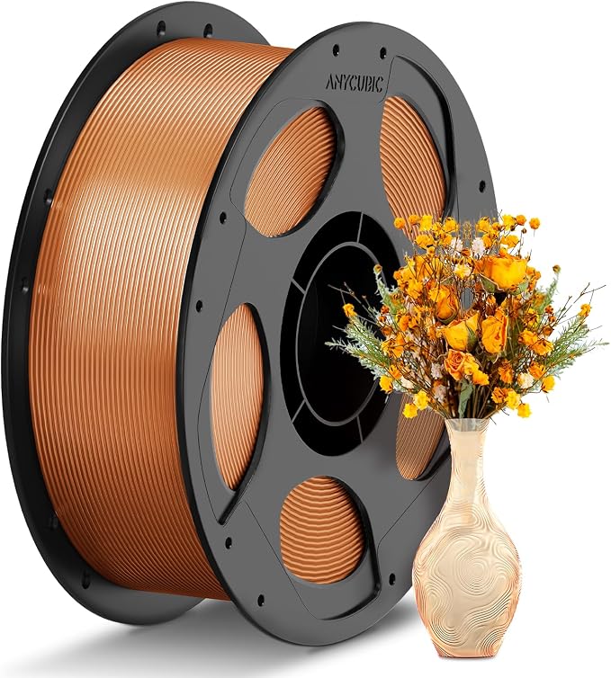 ANYCUBIC PETG Filament 1.75mm, 3D Printer Filament, Translucent and Vibrant, Dimensional Accuracy +/- 0.02mm, Print with Most FDM 3D Printers, 1KG Reusable Spool, Semi-Clear Brown
