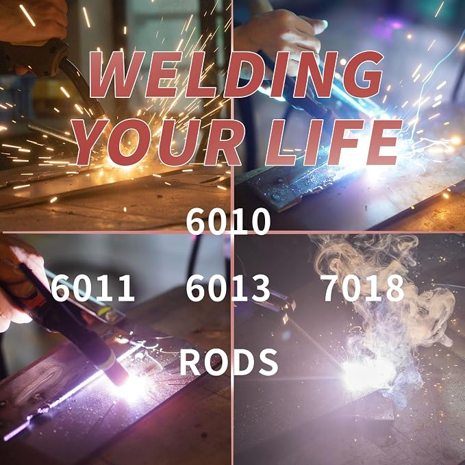 195Amp Stick Welder，ARC/Pulse Stick/Lift TIG/Pulse TIG 4-in-1 Multiprocess Welder，110/220V Dual Voltage，Synergic Control IGBT Inverter with Portable Welding Machine(BLACK)