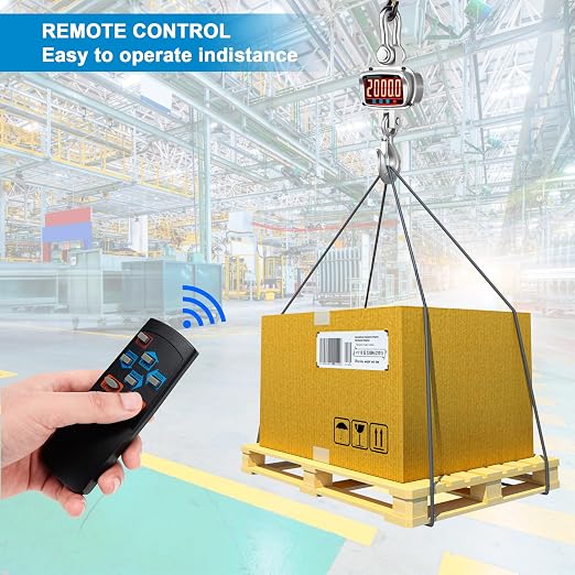 Hyindoor 3000kg 6600lb Crane Scale, 3T Digital Crane Scale with Remote Control, Temperature and Humidity Measuring Hanging Scale, Industrial Heavy Duty Electronic Scales Hoist Scales
