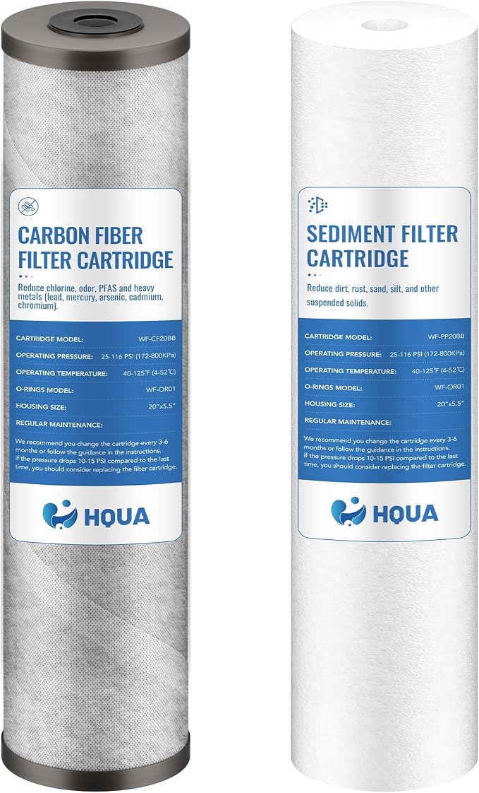 Replacement Filter Cartridges Set, PP, ACF（Activated Carbon Fiber）, Fit for WF3-03 Whole House Water Filter (PP, ACF)