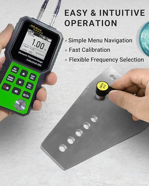 Ultrasonic Thickness Tester Industrial-886 / Digital Metals Thickness Gauge with Range 0.04-15.75in(1-400mm) / Industrial Measuring Instrument