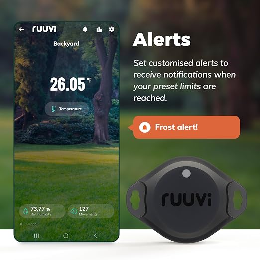 RuuviTag Pro 3in1 Wireless Bluetooth Temperature (°C/°F), Air Humidity and Motion Sensor. Alerts & History. Free Android/iOS apps. Integrates with Victron, Homey, and Home Assistant. Made in Europe.