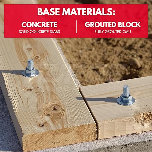 1/2" x 3-3/4" Zinc-Plated Wedge Anchors for Concrete and Cement | Heavy-Duty 1/2 Concrete Anchor Bolts (Box of 50)