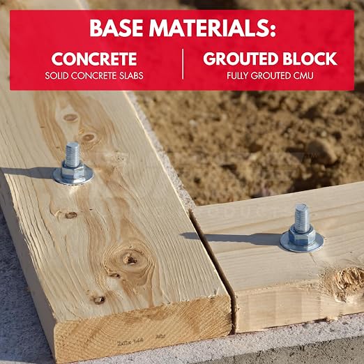 3/4" x 5-1/2" Zinc-Plated Wedge Anchors for Concrete and Cement | Heavy-Duty 3/4 Concrete Anchors (Box of 20)