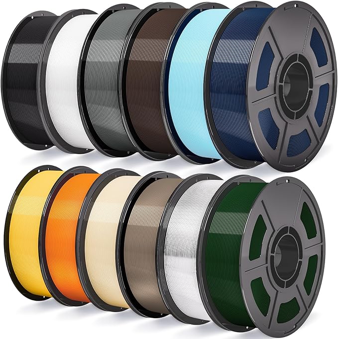 iSANMATE 12KG HF PETG Filament Bundle PETG Multicolor Pack 1.75mm 3D Printer Filament,for Bambu 3D Printer Black White Grey Skin Chocolate Brown Army Green Transparent Navy Blue Sky Blue Yellow Orange