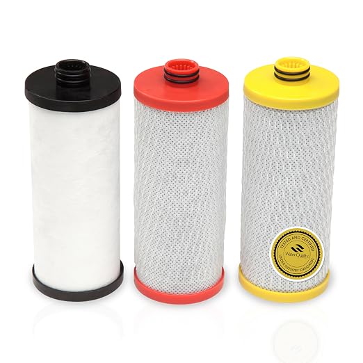 Aquasana® AQ-5300R Genuine Replacement | AQ-C3-R | 3 Stage Water Filters | WQA Certified to NSF Standards | Claryum® Under Sink Filter | Reduces Up to 99.99% of PFAS, Lead & Chlorine