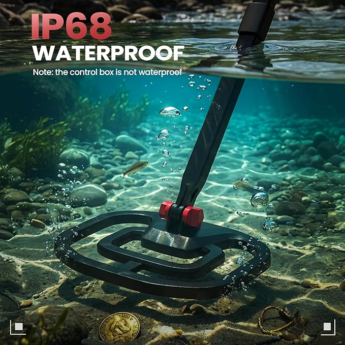 PANCKY High Accuracy Metal Detector for Adults – Collapsible, Lightweight & IP68 Waterproof Search Coil with 10.55” Large Coil, 5 Modes & Backlit LCD, Gold & Relic Detector Kit