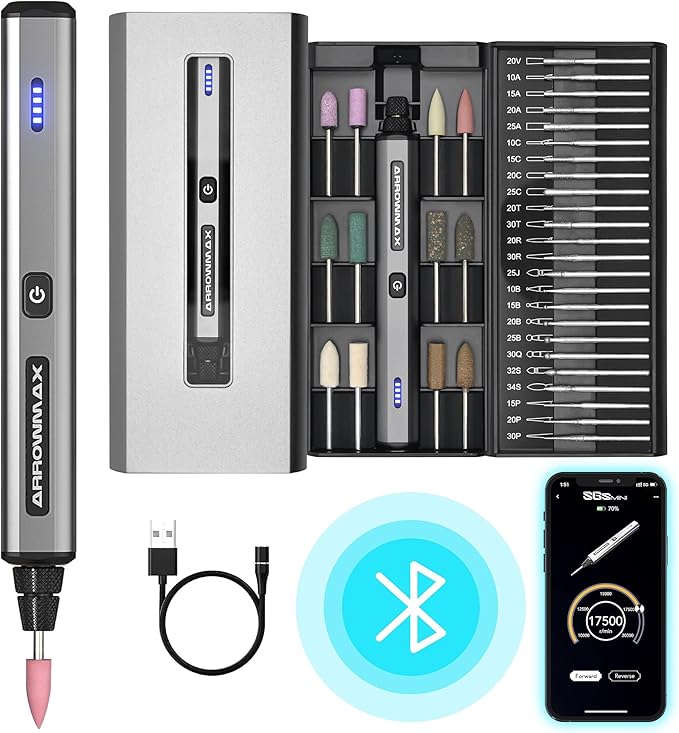 AM ARROWMAX Mini Engraving Pen, Cordless Rotary Tool & AM ARROWMAX 4-Speed Mini Electric Drill Pen with Benchtop Press